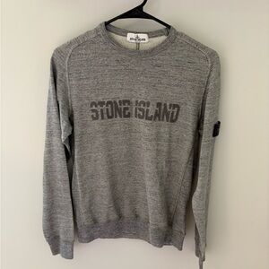 Boys Stone Island Gray Crewneck Sweater